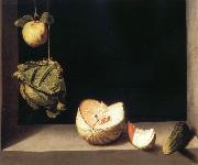 Juan Sanchez-Cotan Still life with quince,cabbage,Melon and Cucumber France oil painting artist